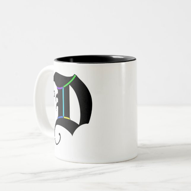 Elegant calligraphy Monogram Letter D Mug (Front Left)