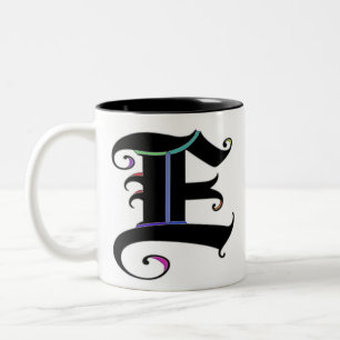 Elegant calligraphy Monogram Letter E Mug