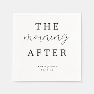 Elegant Calligraphy Morning After Wedding Brunch Napkin