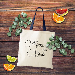 Elegant Calligraphy Mother of the Bride Bridal Tote Bag
