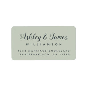Elegant Calligraphy Names Green Return Address Label
