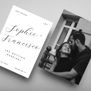 Elegant Calligraphy Names Minimalist Chic Wedding Save The Date