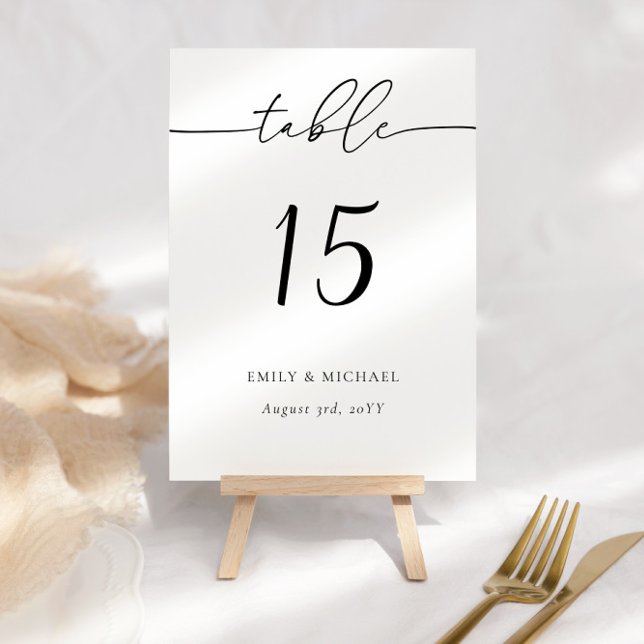 Elegant Calligraphy Names & Wedding Date Table Number (Creator Uploaded)