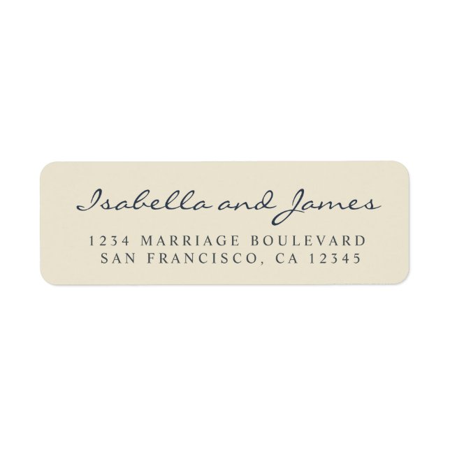 Elegant Calligraphy Names Wedding Return Address L Label (Front)
