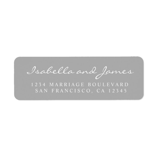 Elegant Calligraphy Names Wedding Return Address Label (Front)