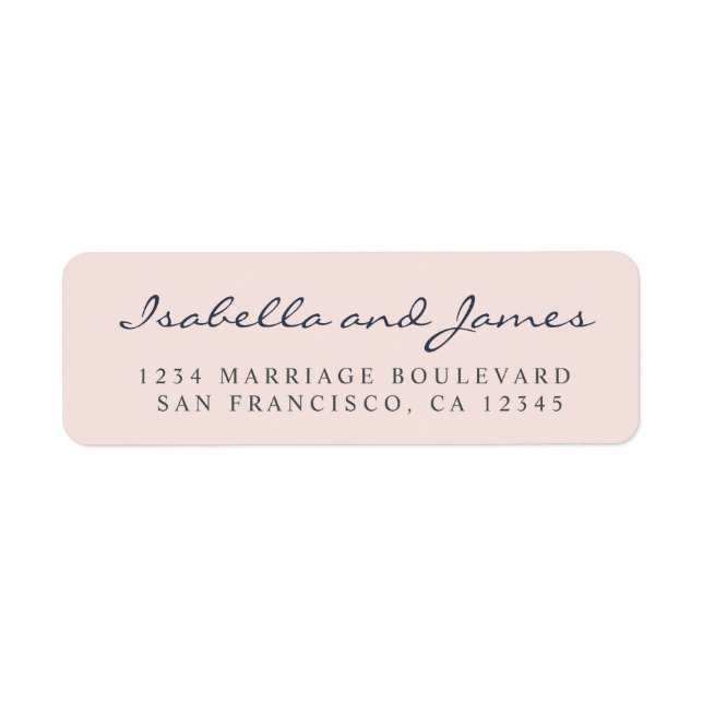 Elegant Calligraphy Names Wedding Return Address Label (Front)