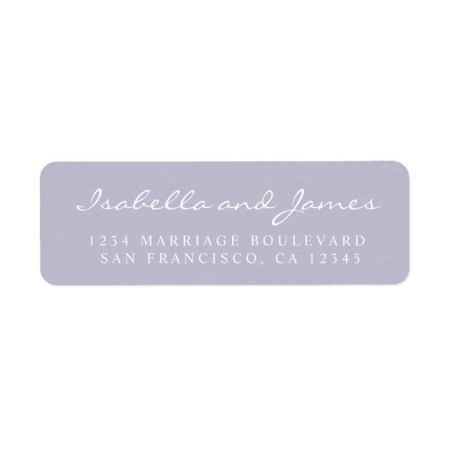 Elegant Calligraphy Names Wedding Return Address Label (Front)