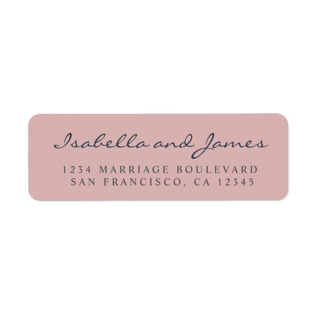 Elegant Calligraphy Names Wedding Return Address Label (Front)