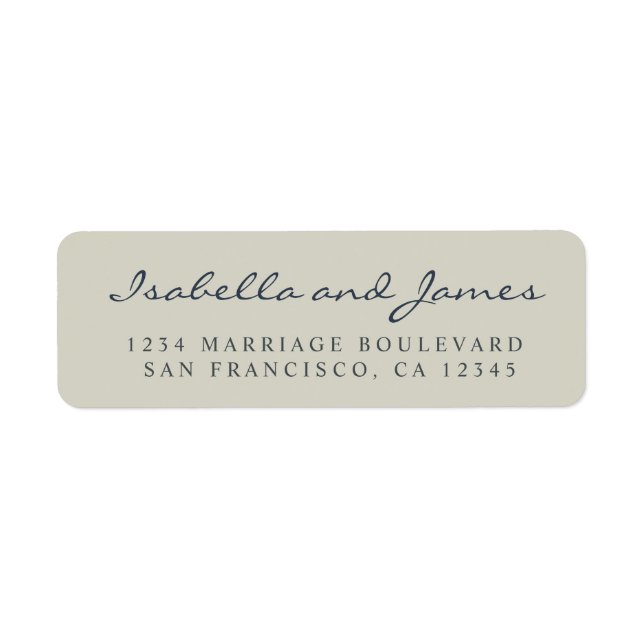 Elegant Calligraphy Names Wedding Return Address Label (Front)