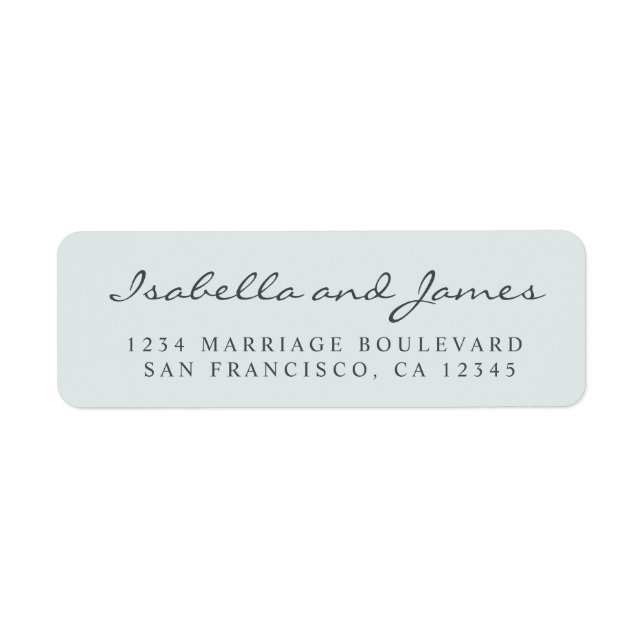 Elegant Calligraphy Names Wedding Return Address   Label (Front)