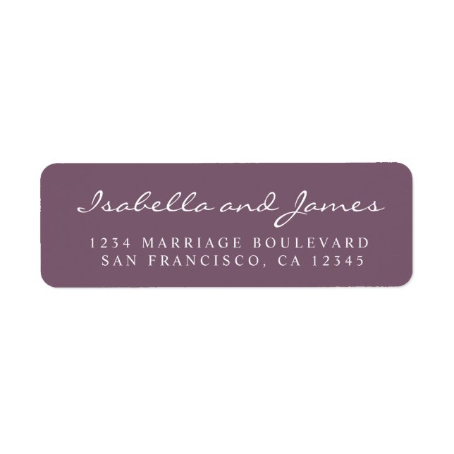 Elegant Calligraphy Names Wedding Return Address   Return Address Label (Front)