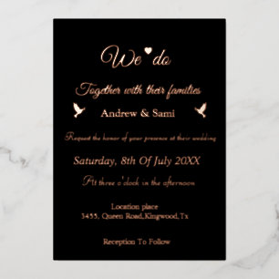 Elegant Calligraphy Non-Photo wedding Invit Foil I