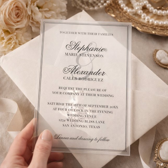 Elegant Calligraphy Old Money Aesthetic Wedding Acrylic Invitations (Creator Uploaded)