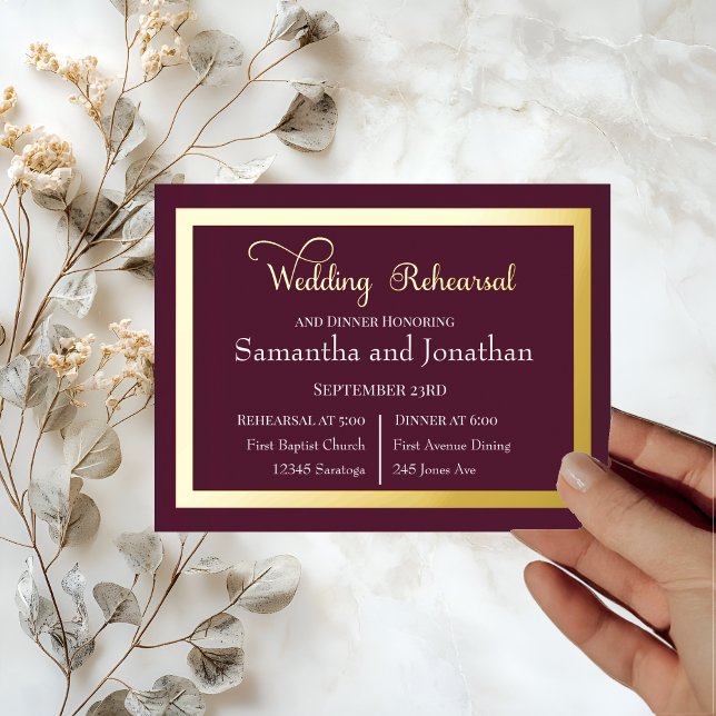 Elegant Calligraphy on Dark Purple Rehearsal Card (Creator Uploaded)