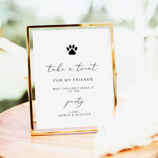 Elegant Calligraphy Pet Pawty Favour poster sign (Creator Uploaded)