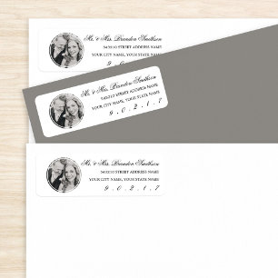 Elegant Calligraphy & Photo Address Label Stickers