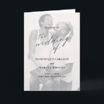 Elegant Calligraphy Photo Modern Wedding Program<br><div class="desc">Simple Photo Wedding Program with "the wedding of" in calligraphy along with your wedding details over your favourite picture. The inside has your order of ceremony and wedding party and the back has your personalised thank you message in black and white. A minimalist design with chic typography for an elegant...</div>