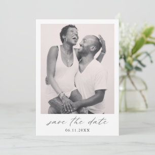 Elegant Calligraphy Photo Modern Wedding Save The Date