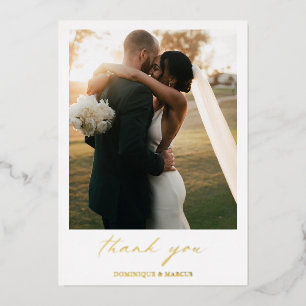 Elegant Calligraphy Photo Modern Wedding Thank You