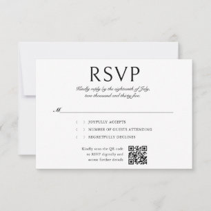 Elegant Calligraphy Photo QR Code Wedding RSVP Card
