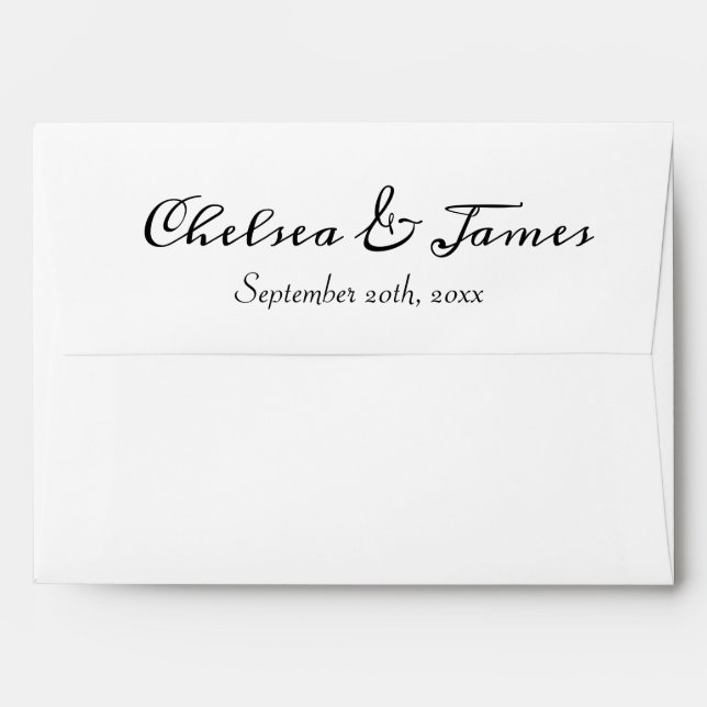 Elegant Calligraphy Photo Wedding   Envelope (Back (Top Flap))