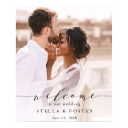 Elegant Calligraphy Photo Wedding Welcome Sign