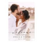 Elegant Calligraphy Photo Wedding Welcome Sign