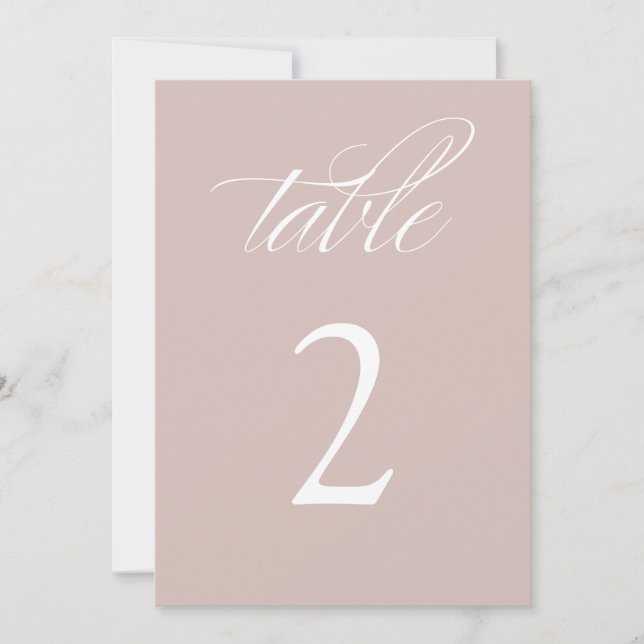 Elegant Calligraphy Pink Wedding Table Numbers  (Front)