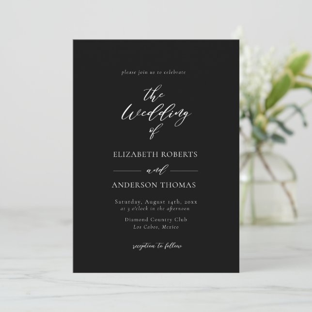 Elegant Calligraphy QR Code All in One Invitation (Standing Front)