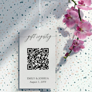 Elegant Calligraphy QR Code Gift Registry Enclosure Card
