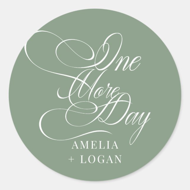 Elegant  Calligraphy  Rehearsal Dinner Classic Round Sticker (Front)