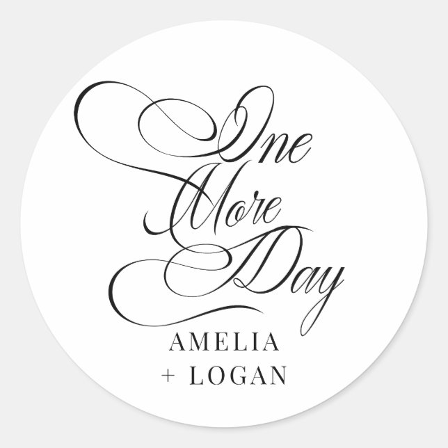 Elegant Calligraphy Rehearsal Dinner Classic Round Sticker (Front)