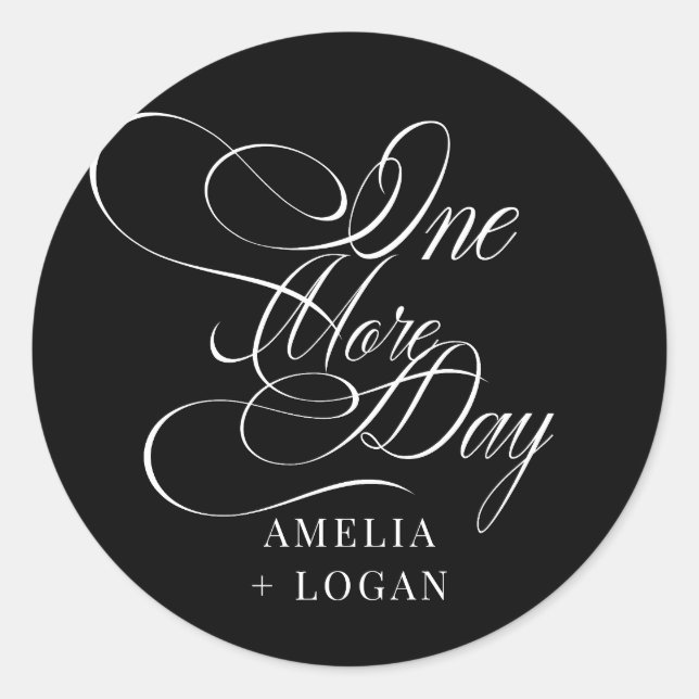 Elegant  Calligraphy  Rehearsal Dinner Classic Round Sticker (Front)