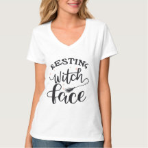 Elegant Calligraphy 'Resting Witch Face' T-Shirt
