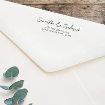 Elegant Calligraphy Return Address Custom