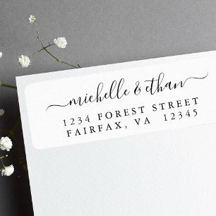 Elegant Calligraphy Return Address Label