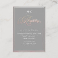 Elegant Calligraphy rose gold Reception
