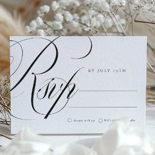 Elegant Calligraphy RSVP Card Wedding