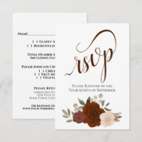 Elegant Calligraphy & Rust Orange Roses Wedding