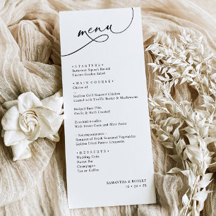 Elegant Calligraphy Rustic Sage Green Wedding Menu