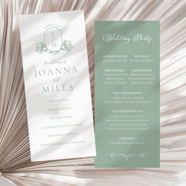 Elegant Calligraphy Sage Botanical Crest Program (Creator Uploaded)