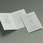 Elegant calligraphy sage green wedding party program<br><div class="desc">Modern simple minimalist typography trendy sage green forest folded ceremony and party wedding program template featuring a chic trendy calligraphy script.              Easy to personalise with your text on the front and inside!</div>