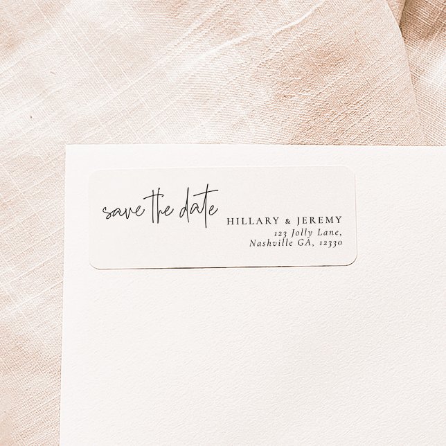 Elegant Calligraphy Save the Date Return Address  Label (Creator Uploaded)