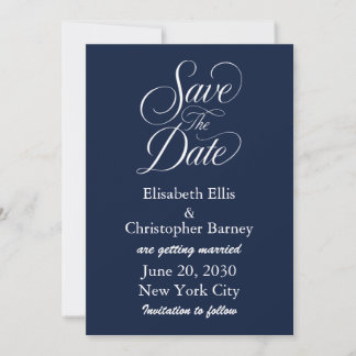 Elegant Calligraphy Save the Date Wedding Invitation