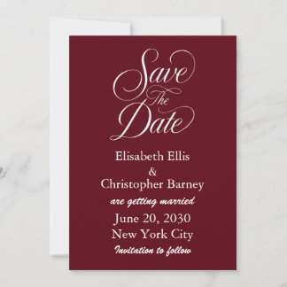 Elegant Calligraphy Save the Date Wedding Invitation