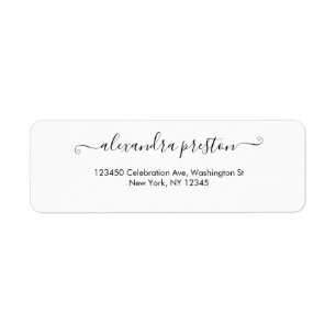 Elegant Calligraphy Script Address Label Return Address Label