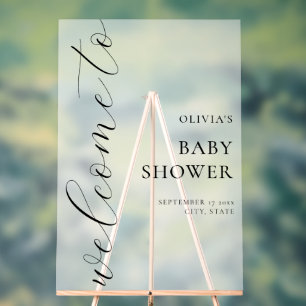 Elegant Calligraphy Script Baby Shower Welcome Acrylic Sign