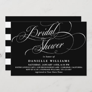 Elegant Calligraphy Script Bridal Shower Invitation