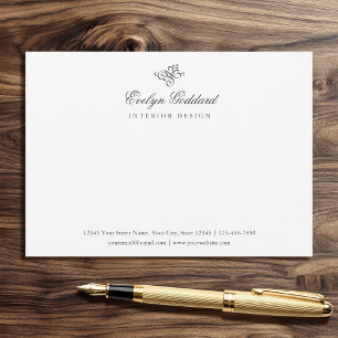 Elegant Calligraphy Script Business Gray Flat Card