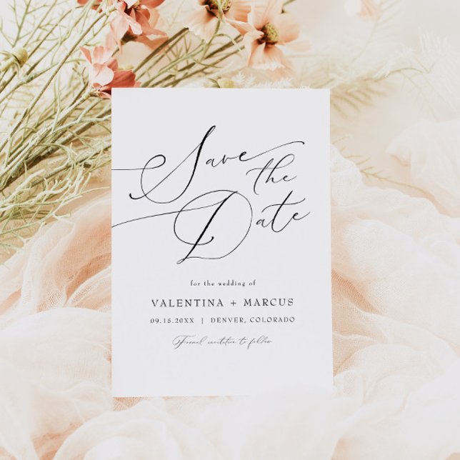 Elegant Calligraphy Script Classic Save the Date Invitation (Creator Uploaded)